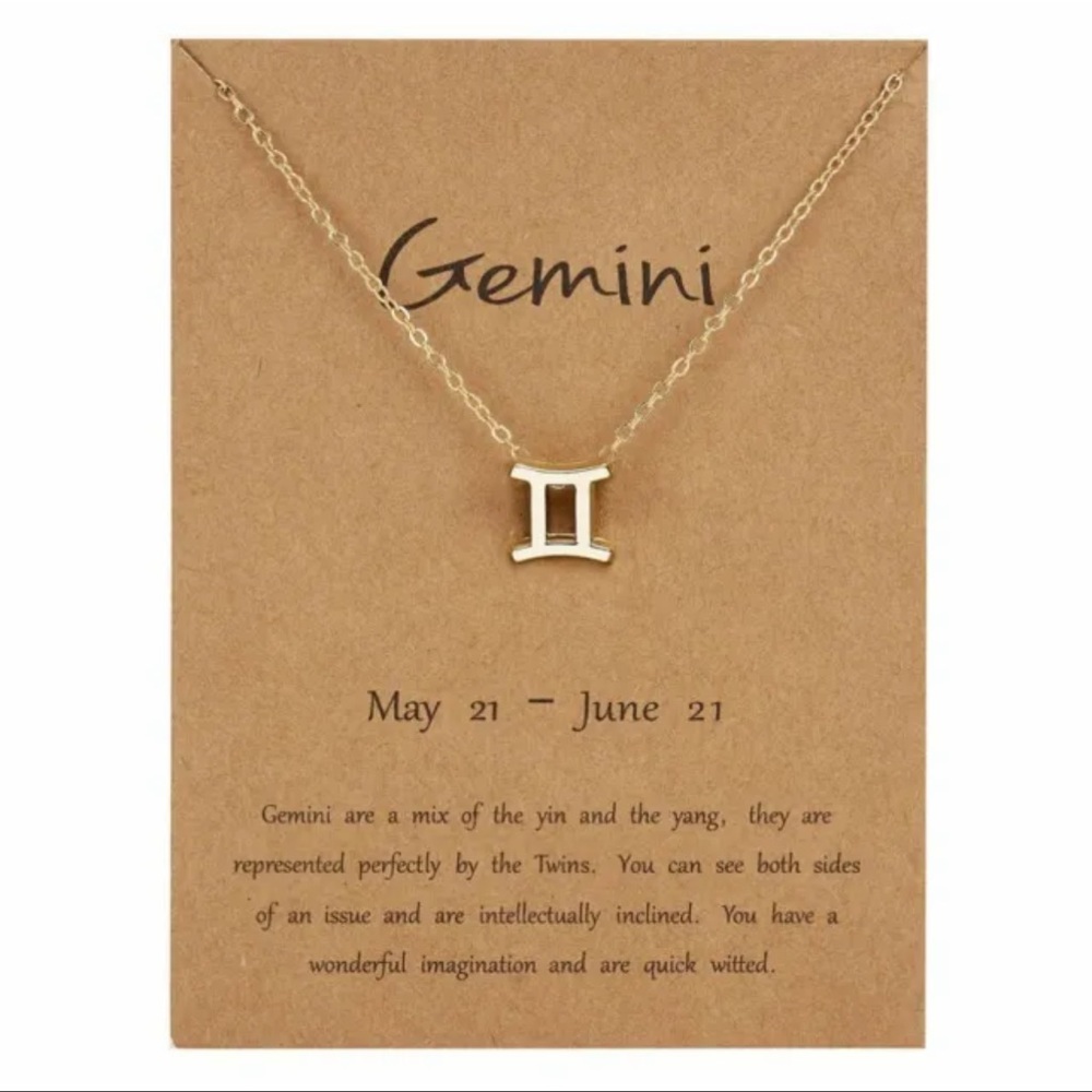 NEW Silver Gemini Horoscope Necklace